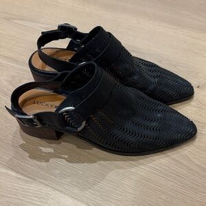 Lucky Brand Women's Black Cutout Mules